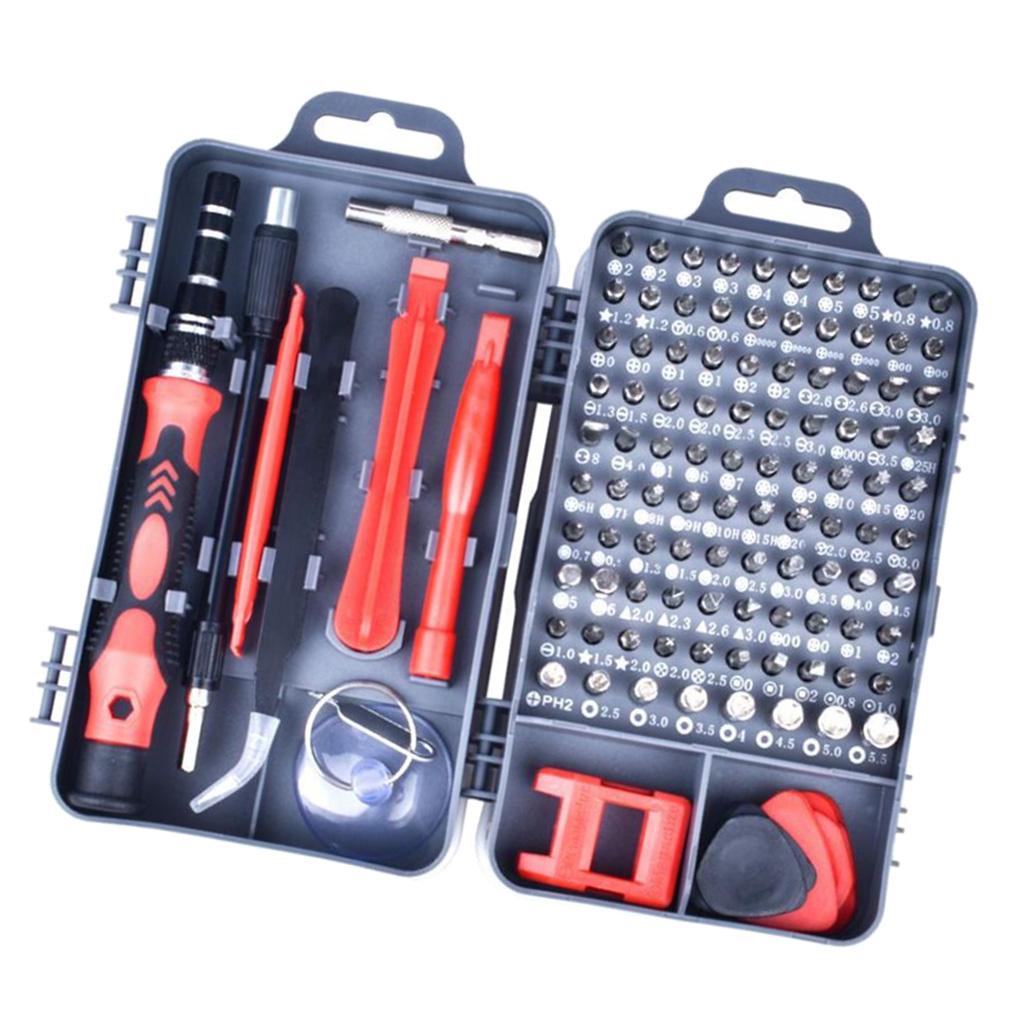 115-IN-1 Steel Screwdriver Set for Watch Repairing Tool Kit Dark Gray