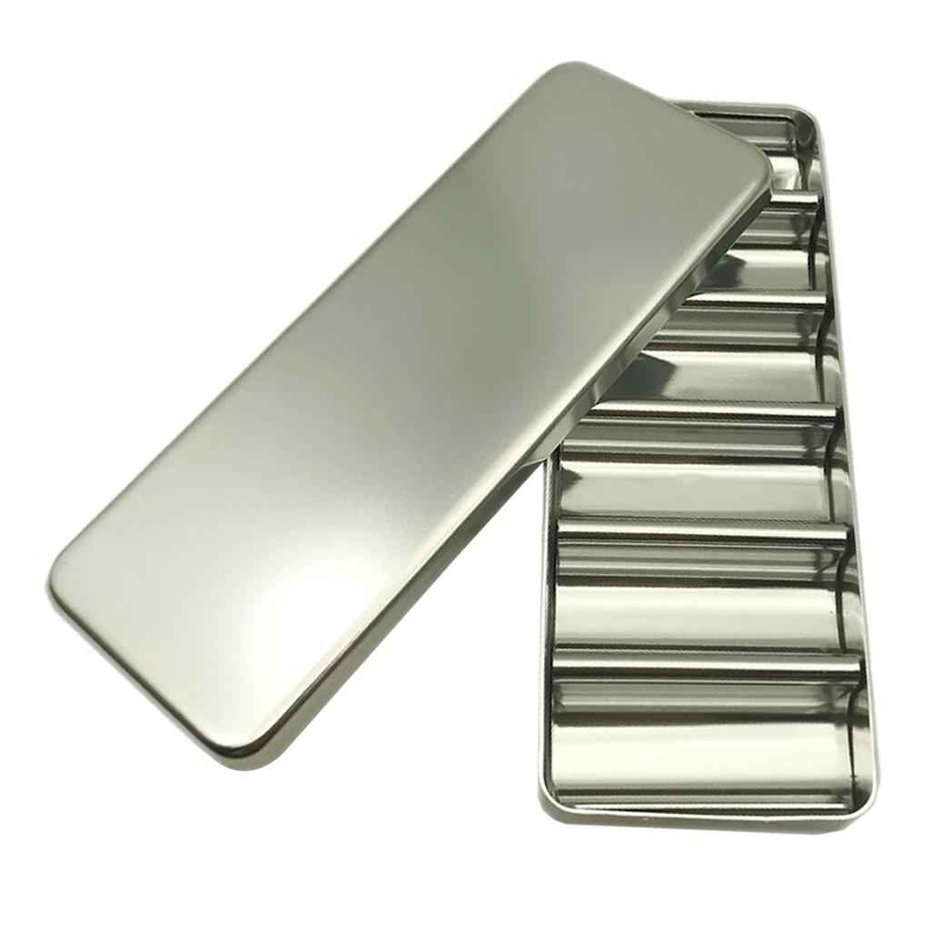 6-grid Dental Disinfection Box Bur Holder Lab Tools Equipment Accs Silver