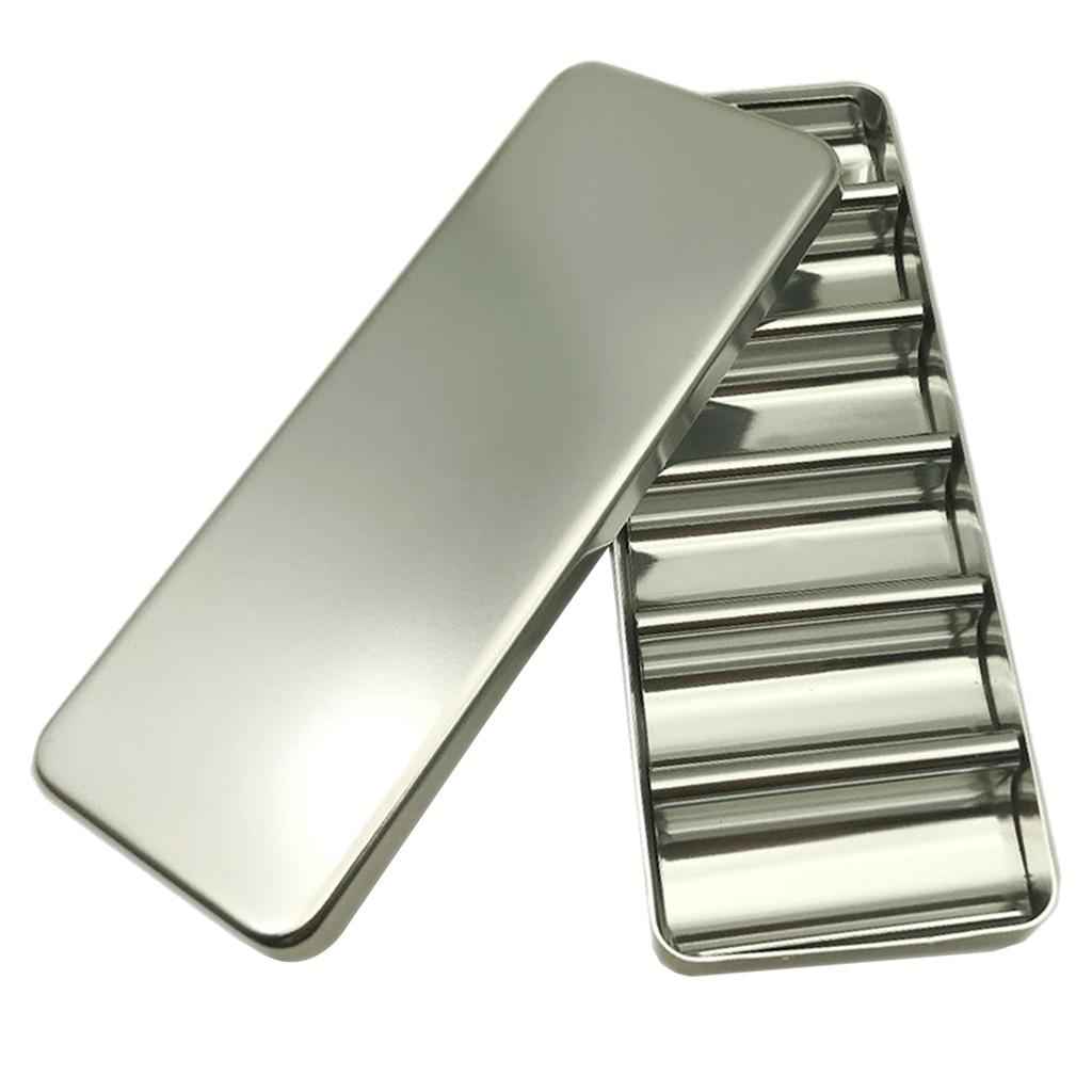 6-grid Dental Disinfection Box Bur Holder Lab Tools Equipment Accs Silver