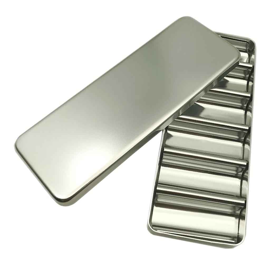 6-grid Dental Disinfection Box Bur Holder Lab Tools Equipment Accs Silver