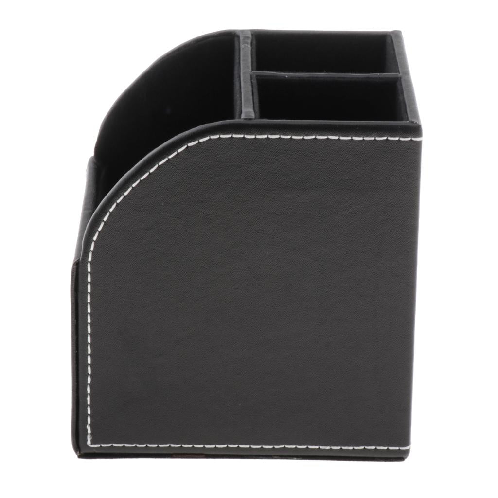 Makeup Brush Eyebrow Set Case 3 Slot Cosmetic Organizer PU Leather Black