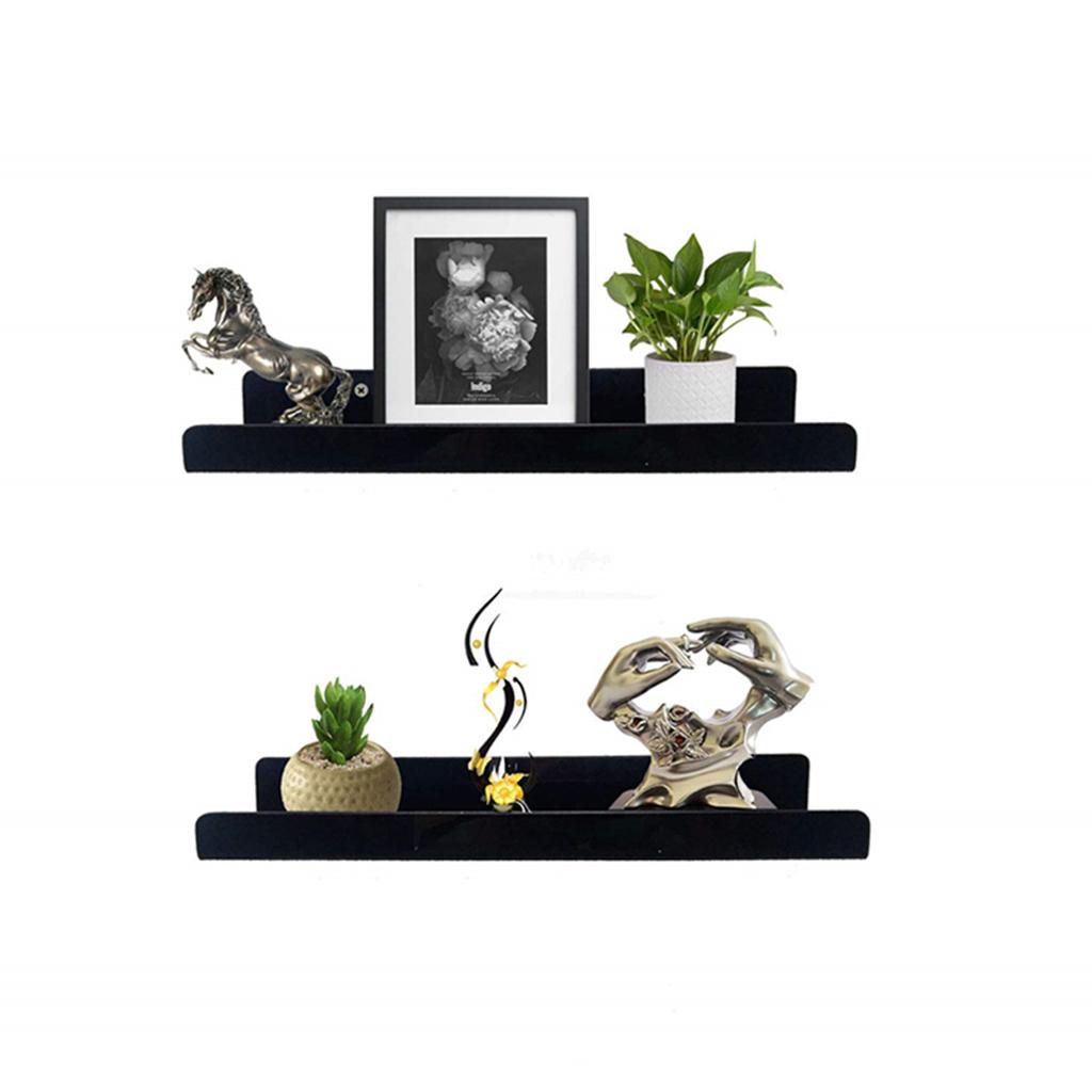 Floating Wall Shelves Black Home Book Rack Kid Bathroom Shelves Display