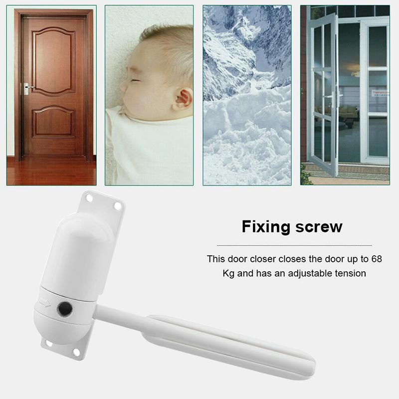 Zinc Alloy Mini Door Closer Closing Vehicle Adjustable Surface Mounted White