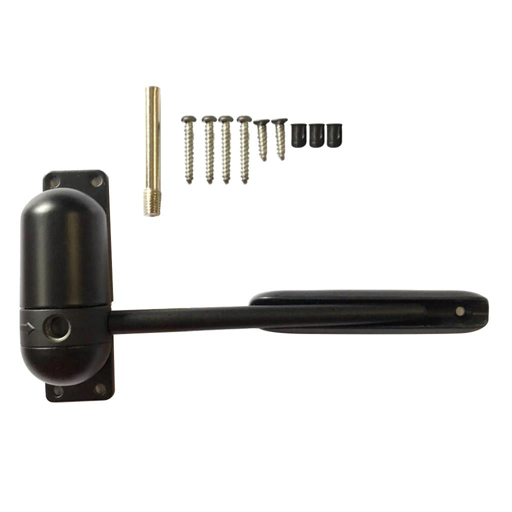 Black Mini Durable Spring Track Door Closer Adjustable Surface Mounted