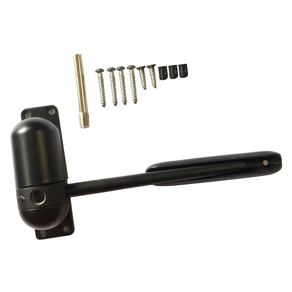 Black Mini Durable Spring Track Door Closer Adjustable Surface Mounted