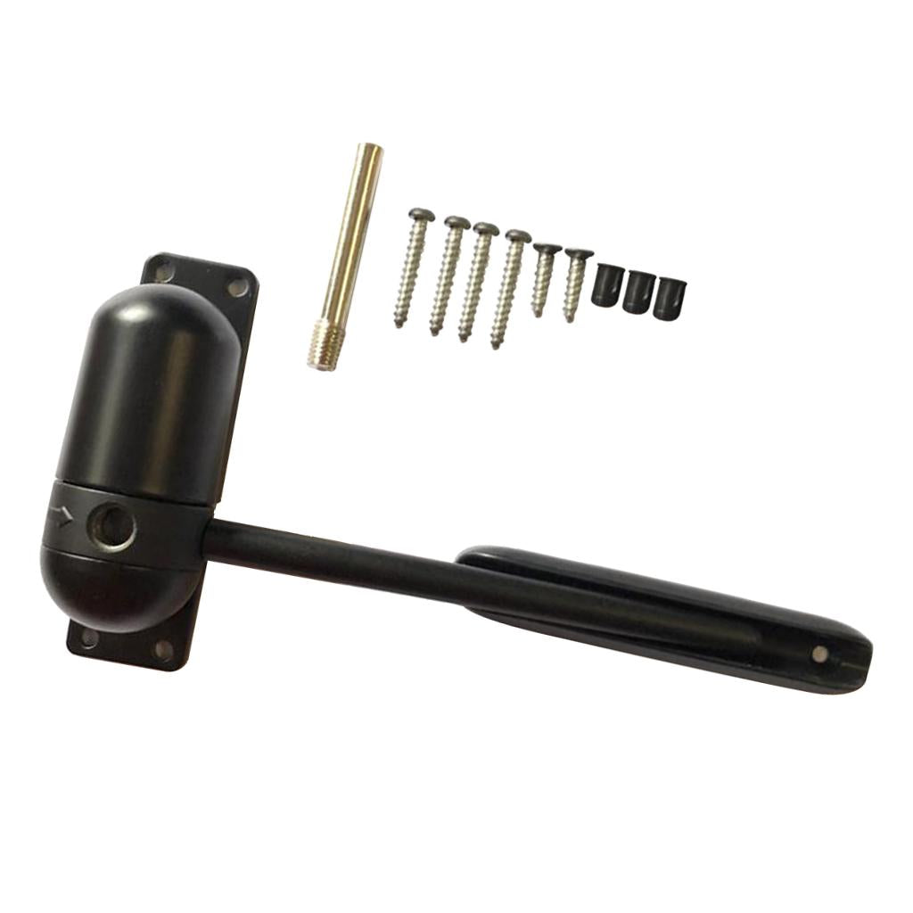 Black Mini Durable Spring Track Door Closer Adjustable Surface Mounted