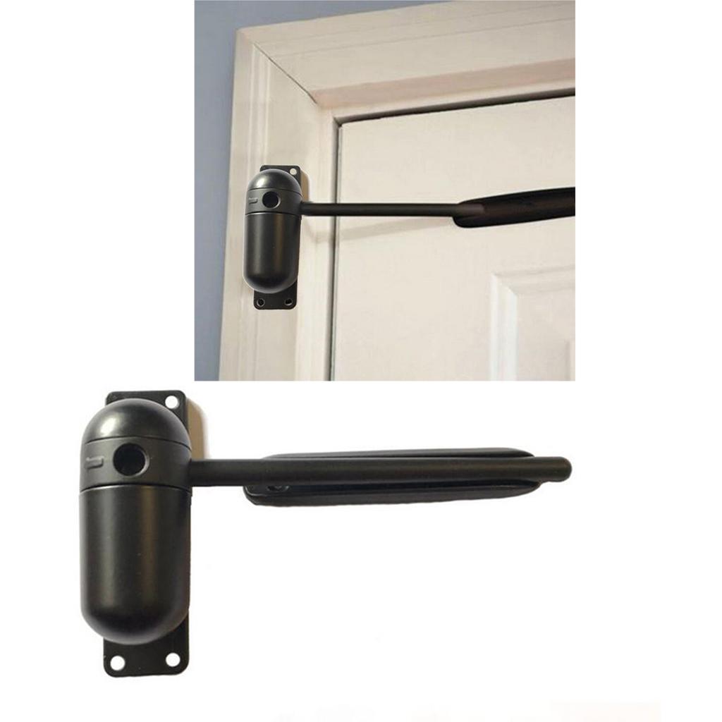 Black Mini Durable Spring Track Door Closer Adjustable Surface Mounted