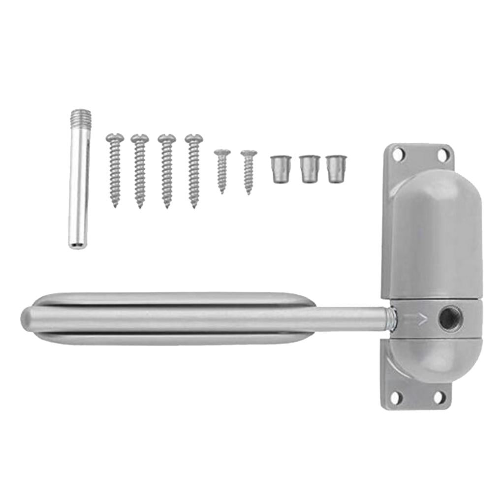 Zinc Alloy Spring Door Closer Automobile Adjustable Surface Mounted Gray
