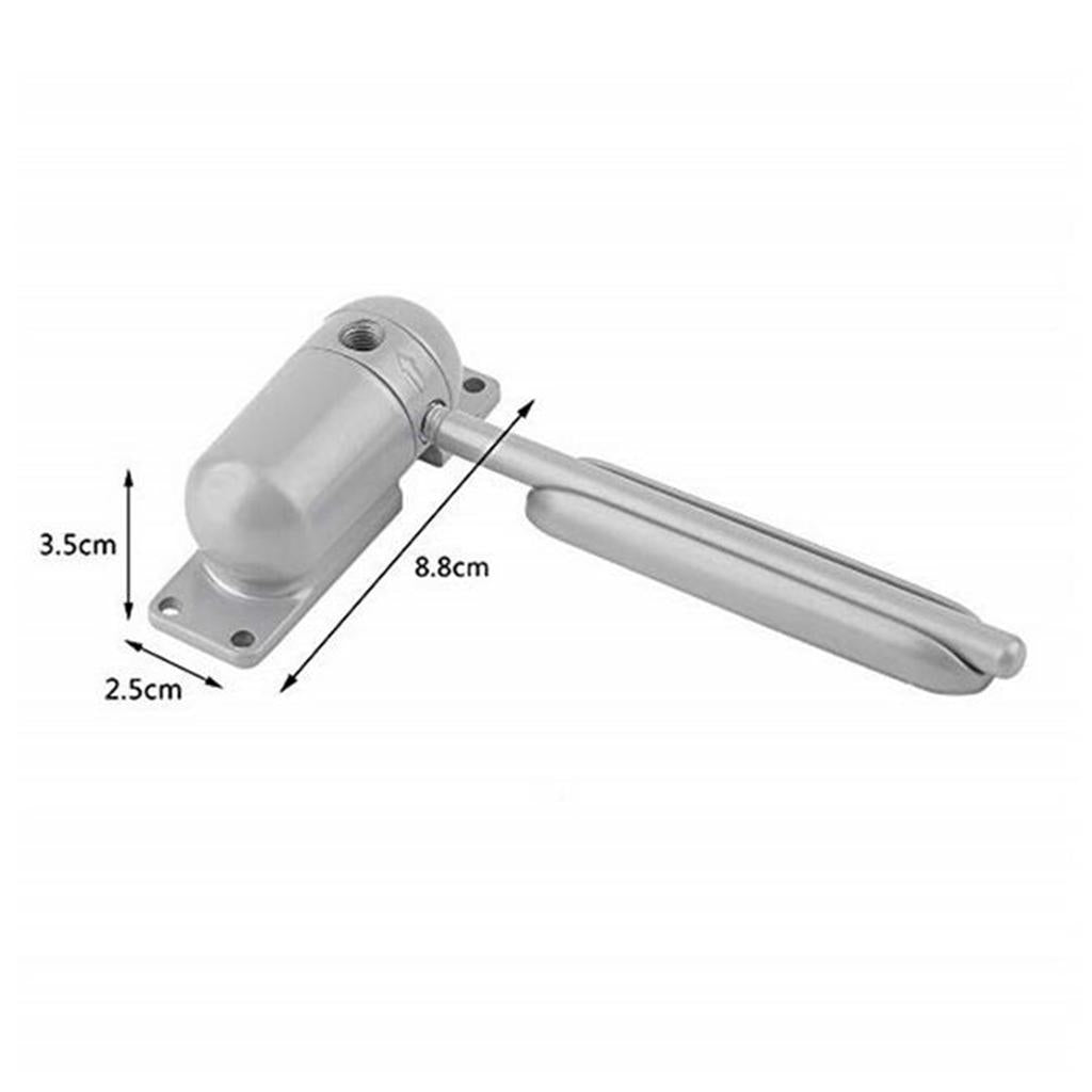 Zinc Alloy Spring Door Closer Automobile Adjustable Surface Mounted Gray