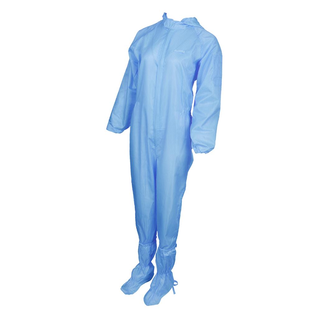Dust-Proof Protection Clothing Safety Coverall w/ Boots Washable Blue 3XL