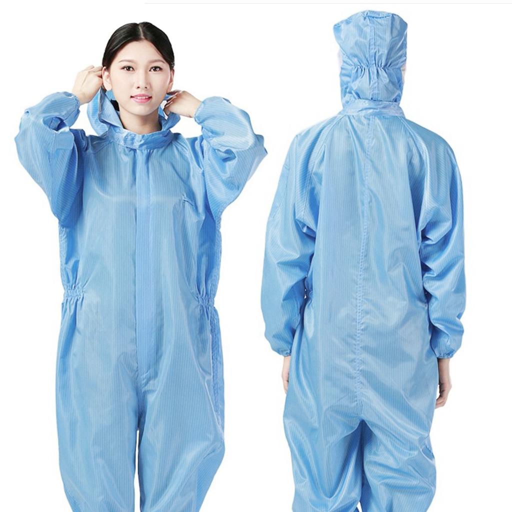 Dust-Proof Protection Clothing Safety Coverall w/ Boots Washable Blue 3XL
