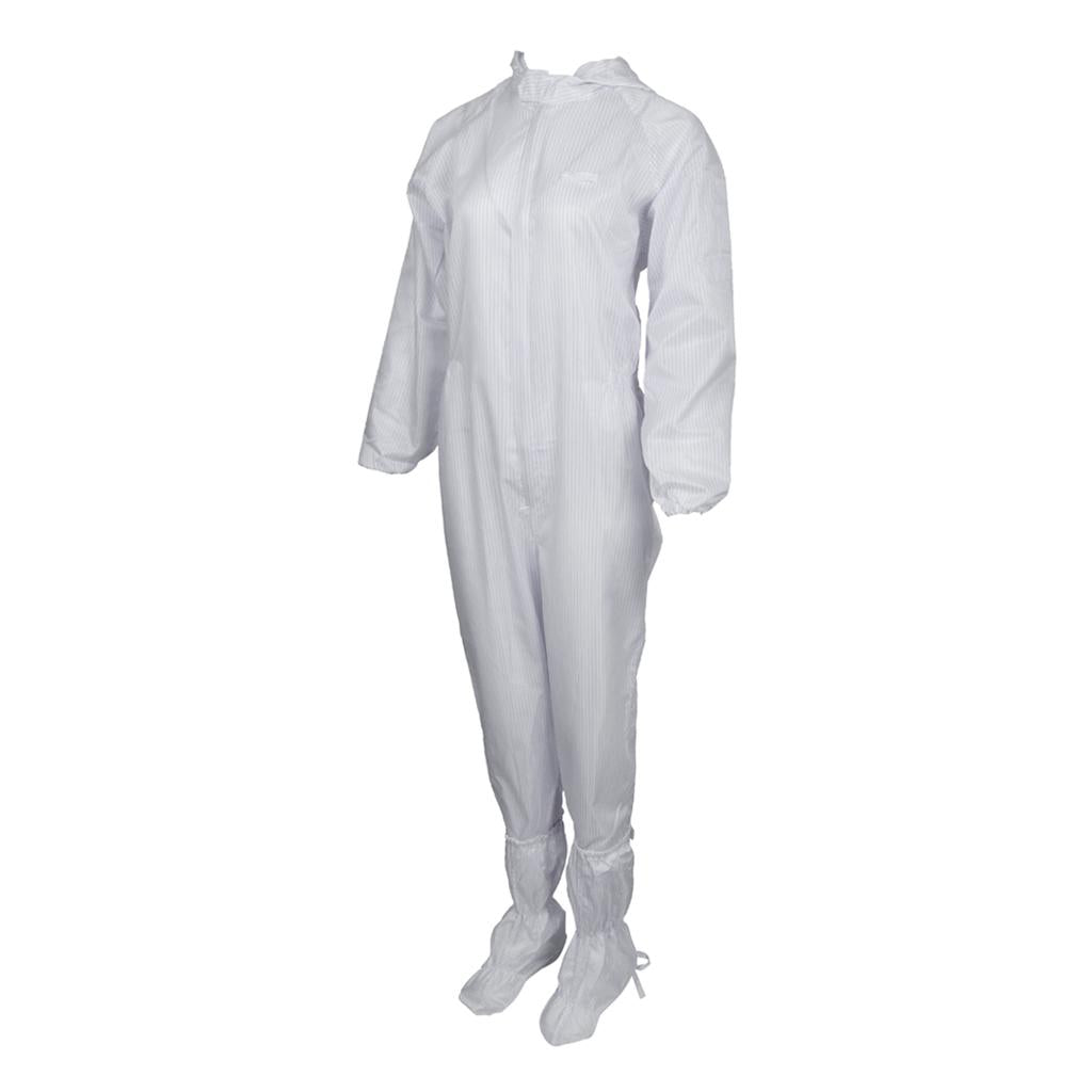 Dust-Proof Protection Clothing Safety Coverall w/ Boots Washable White 3XL