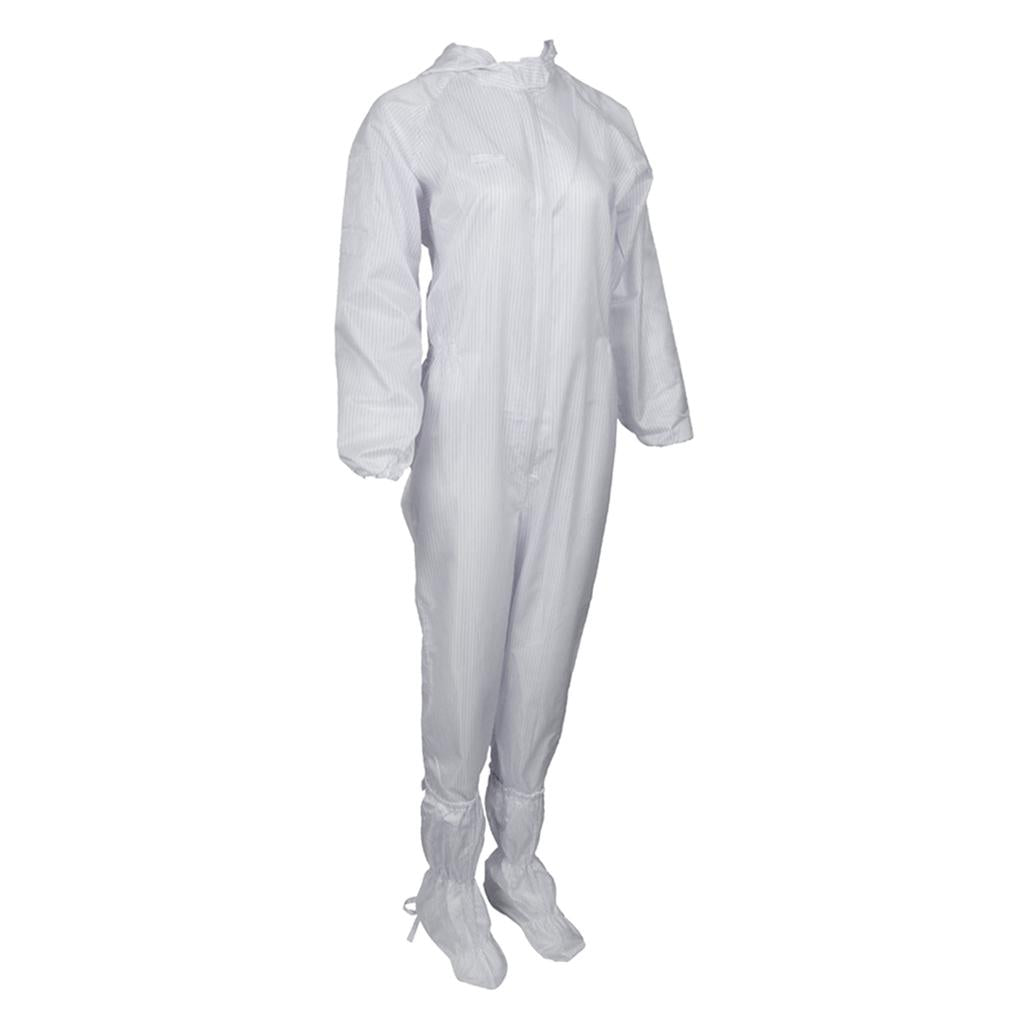 Dust-Proof Protection Clothing Safety Coverall w/ Boots Washable White 3XL