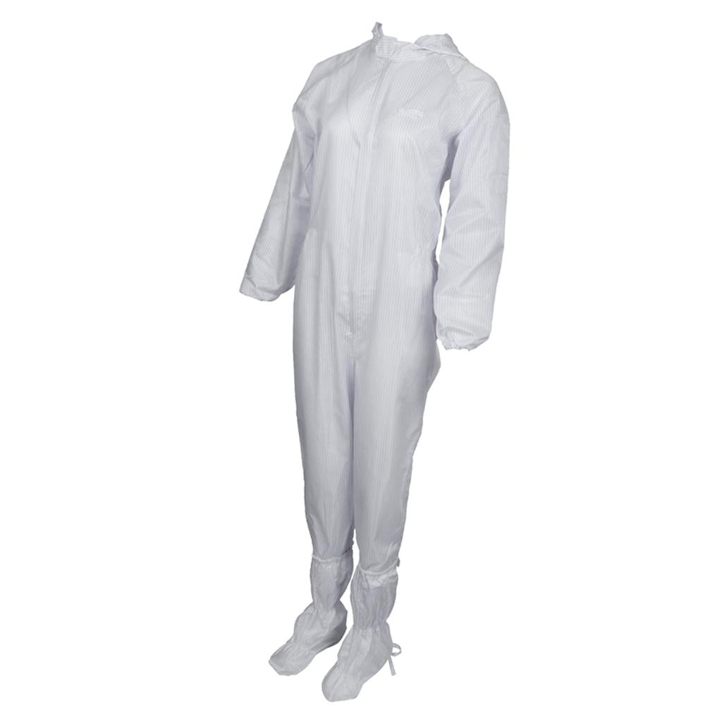 Dust-Proof Protection Clothing Safety Coverall w/ Boots Washable White 3XL