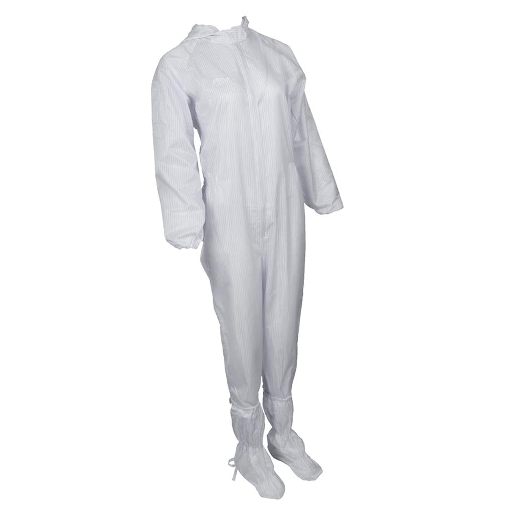 Dust-Proof Protection Clothing Safety Coverall w/ Boots Washable White 3XL