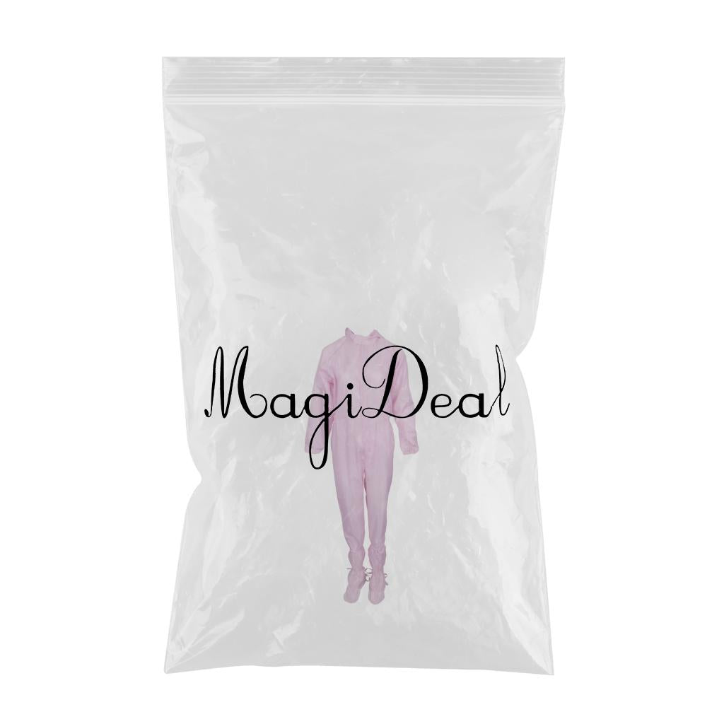 Dust-Proof Protection Clothing Safety Coverall w/ Boots Washable Pink 3XL