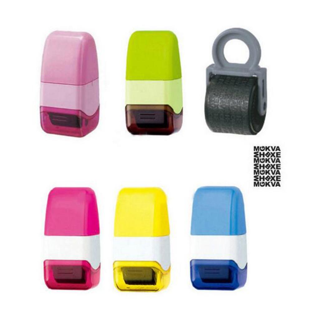 Identity Theft Protection Stamp Roller Anti Theft Guard ID Pink