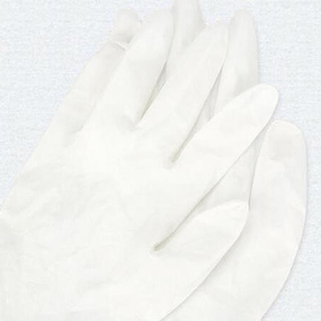 White Rubber Disposable Gloves Powder Latex Free M