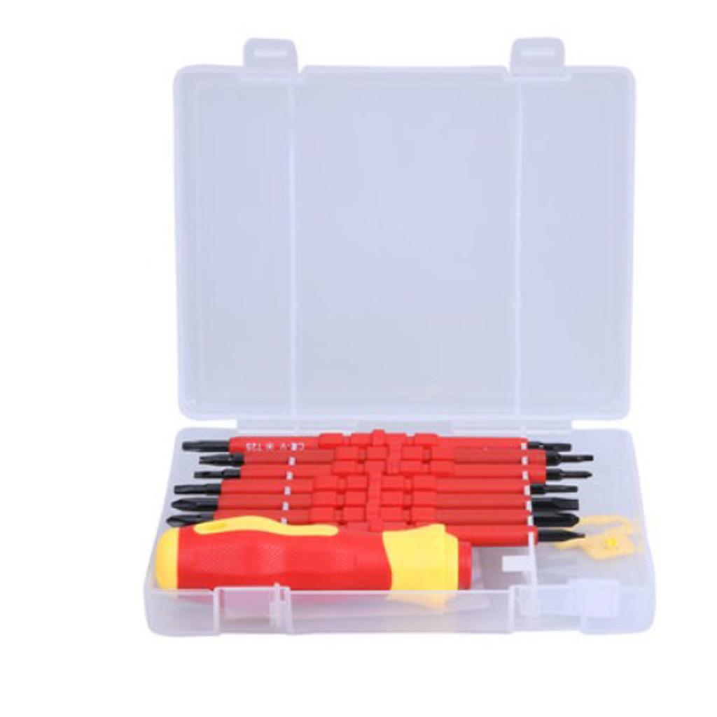 8pcs Screwdriver Set DIY Professional Flat Anti-slip Insulated Magnetic