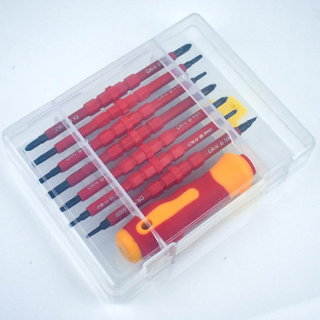8pcs Screwdriver Set DIY Professional Flat Anti-slip Insulated Magnetic
