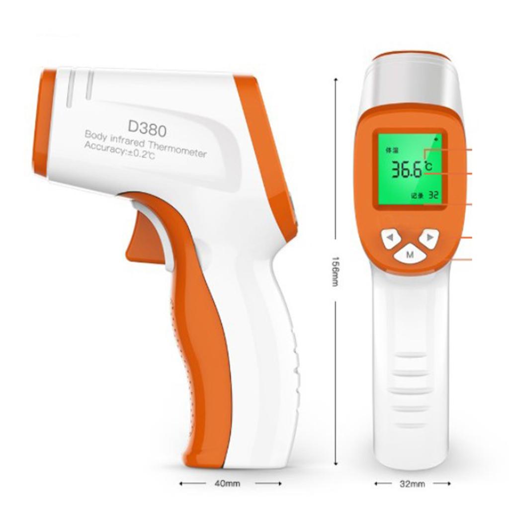 Kids Adult Infrared Thermometer Non-Contact Body Forehead Thermometer Orange