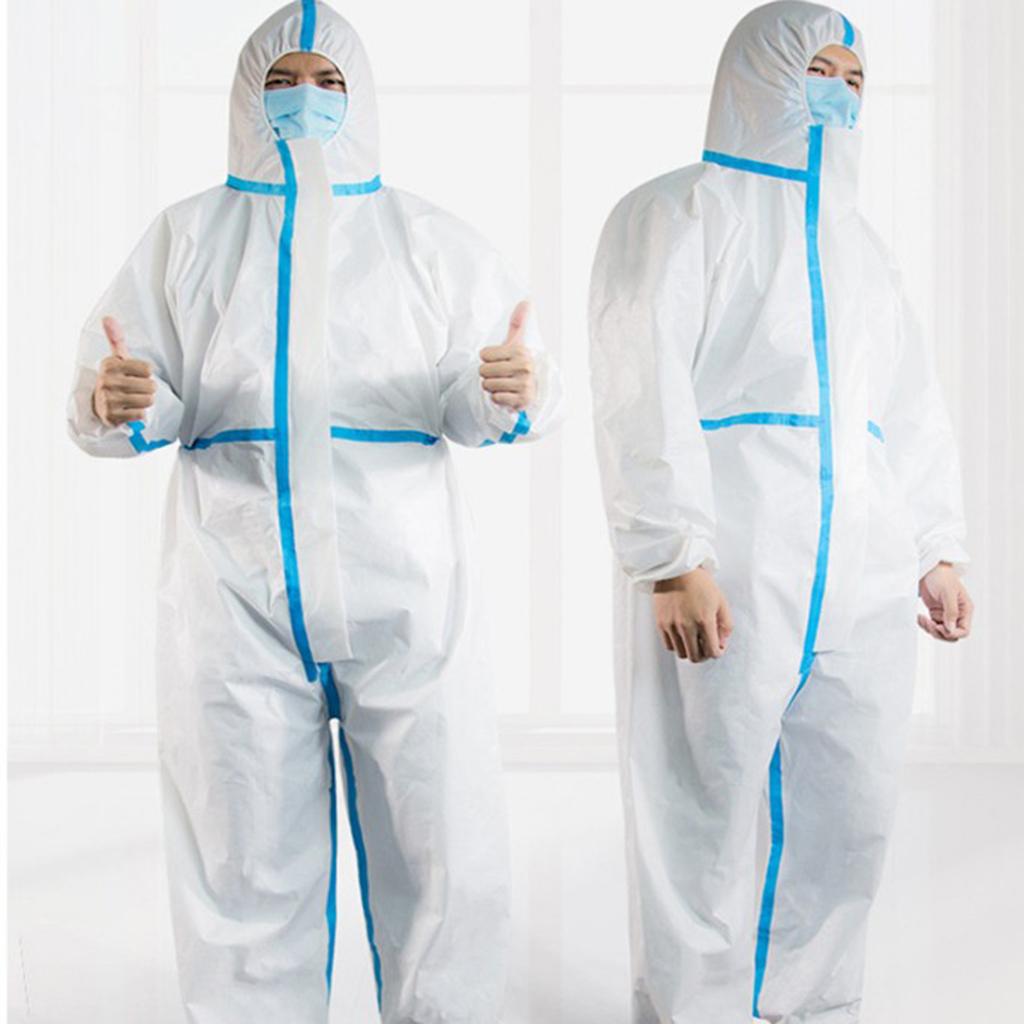 Disposable Coveralls Protective Suit w/Elastic Wrists Ankle Full Protection