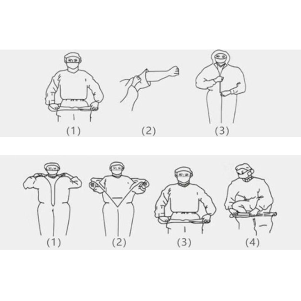Disposable Coveralls Protective Suit w/Elastic Wrists Ankle Full Protection