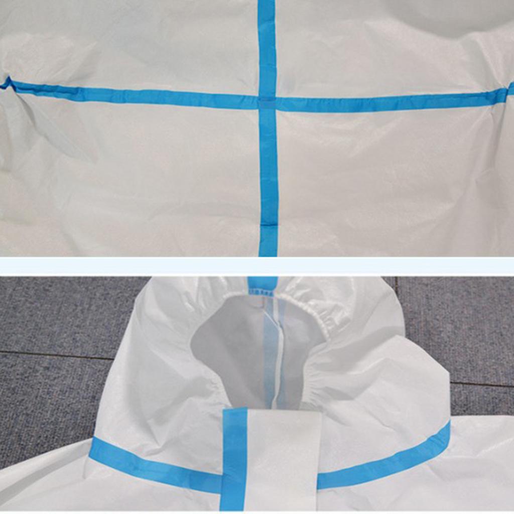 Disposable Coveralls Protective Suit w/Elastic Wrists Ankle Full Protection