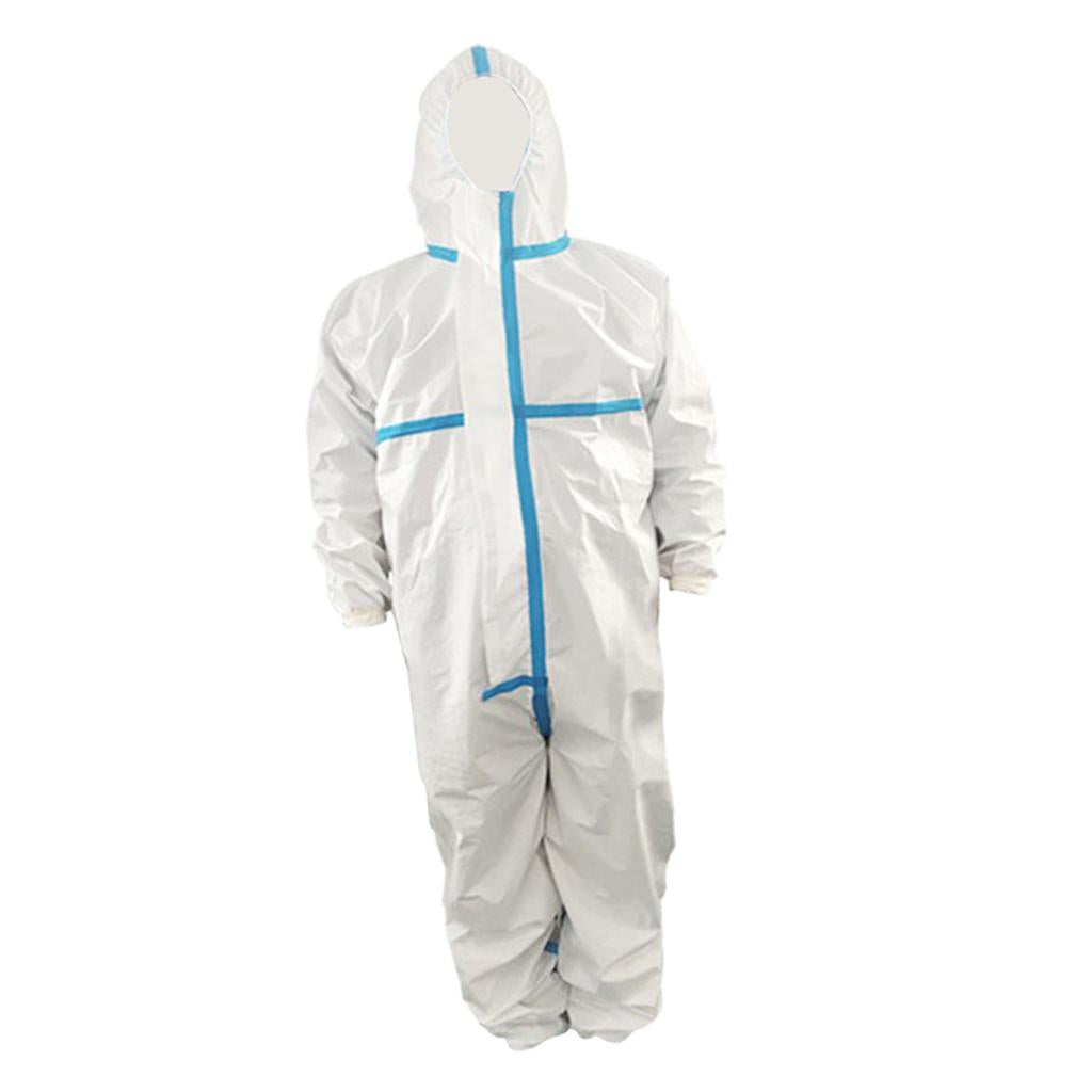 Disposable Coveralls Protective Suit w/Elastic Wrists Ankle Full Protection