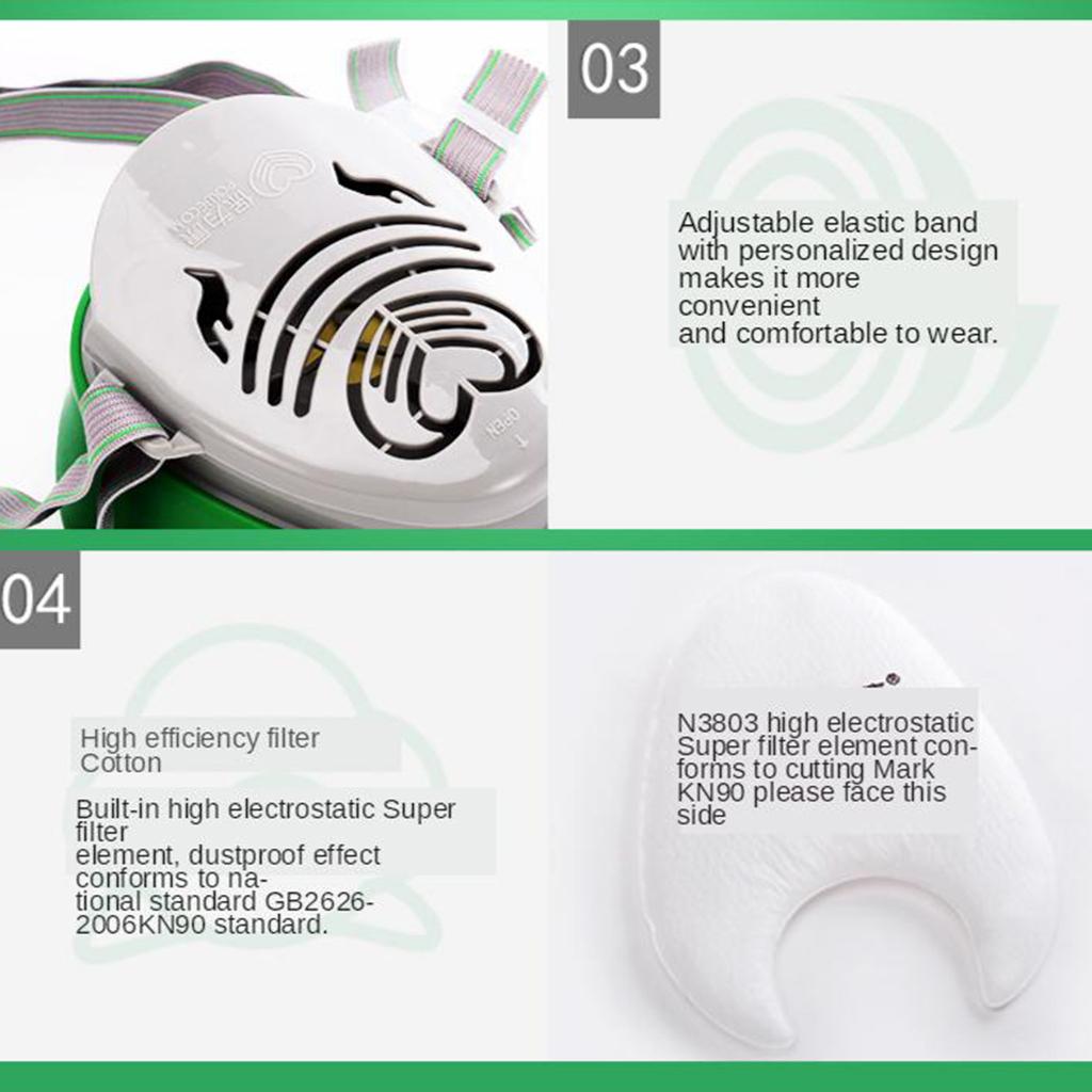 Industrial Gas Dust Mask Filter Anti Dust PM2.5 Respirator Facepiece Mask