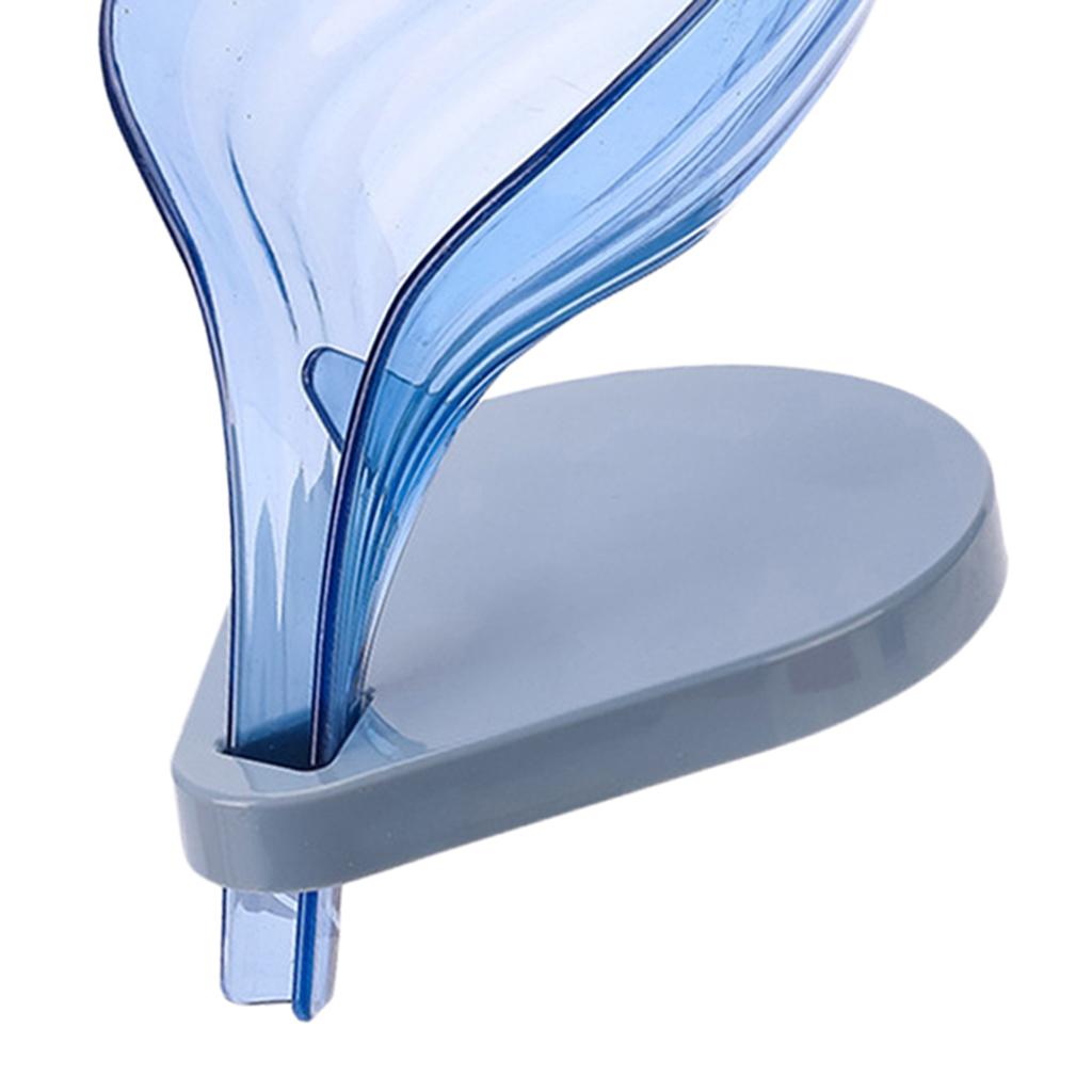 Leaf Shape Soap Box Clear Storage Plate Case Kitchen Sink Supplies Gadgets Blue