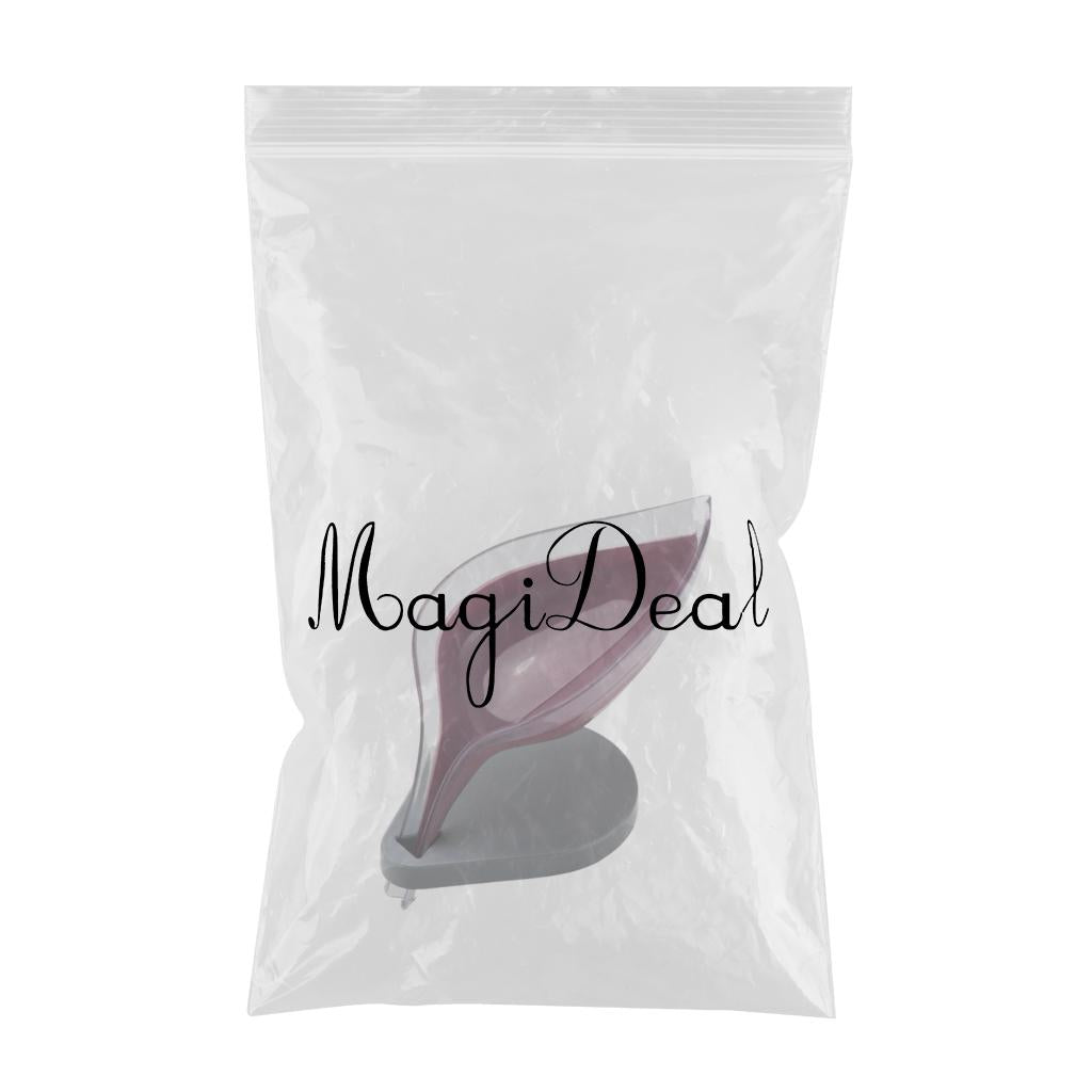 Leaf Shape Soap Box Clear Storage Plate Case Kitchen Sink Supplies Gadgets Wine Red