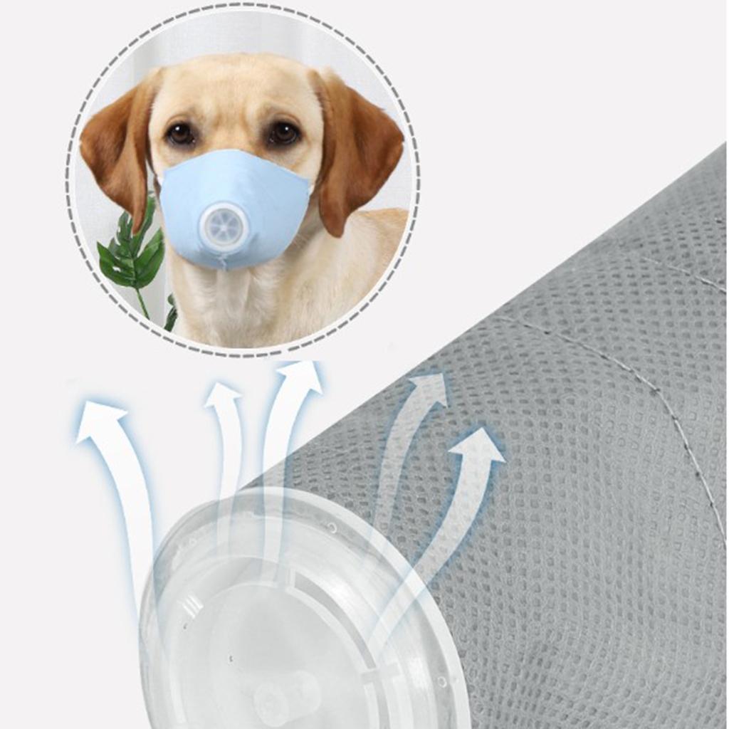 Pet Dog Face Mouth Dust Mask Mouthcover Pet Anti-fog Muzzle w/ Strap Gray S