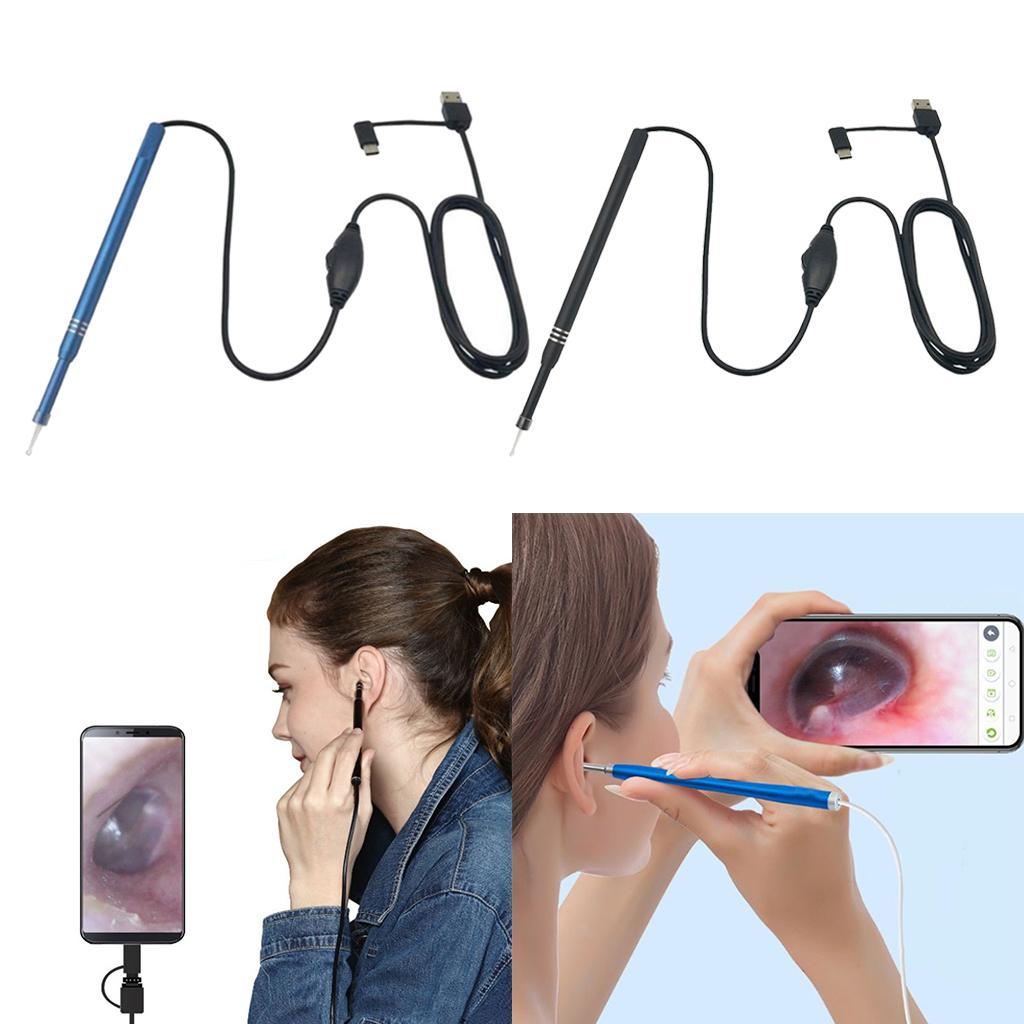 HD 6 LED Type C Micro USB Endoscope Cleaner Camera Blue