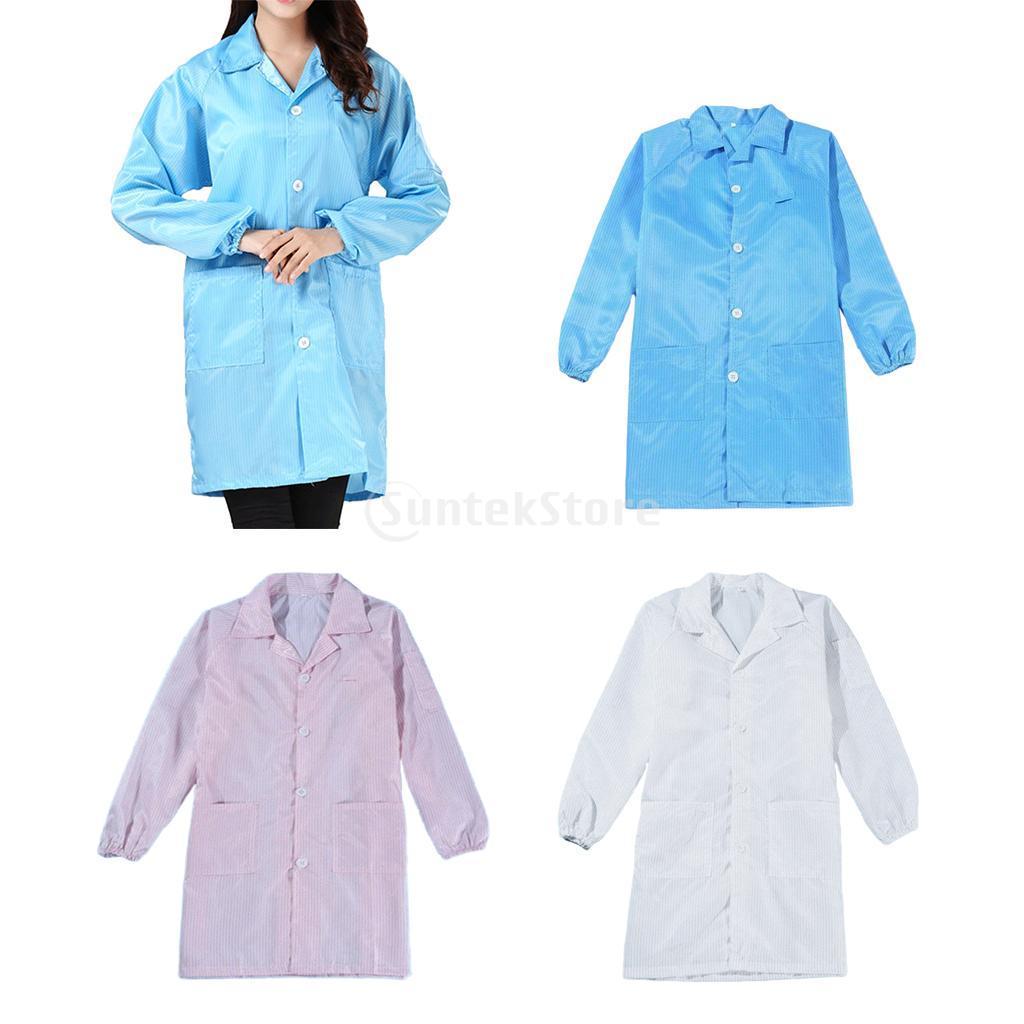 Protective Overall Dustproof Anti-static Workwear L Blue