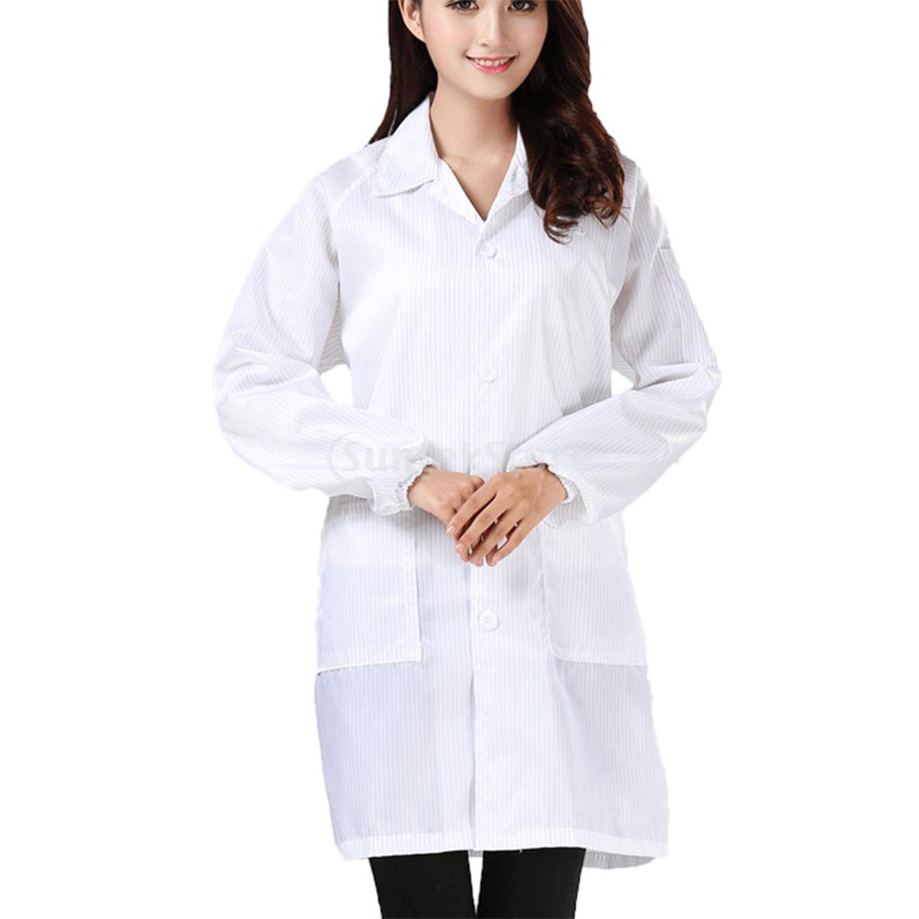Protective Overall Dustproof Anti-static Workwear M White