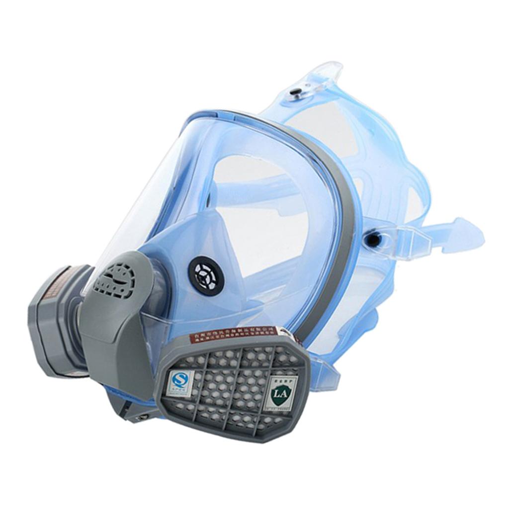 Full Face Smoke Gas Filter Anti-fog Protective Facepiece w/ Cartrige
