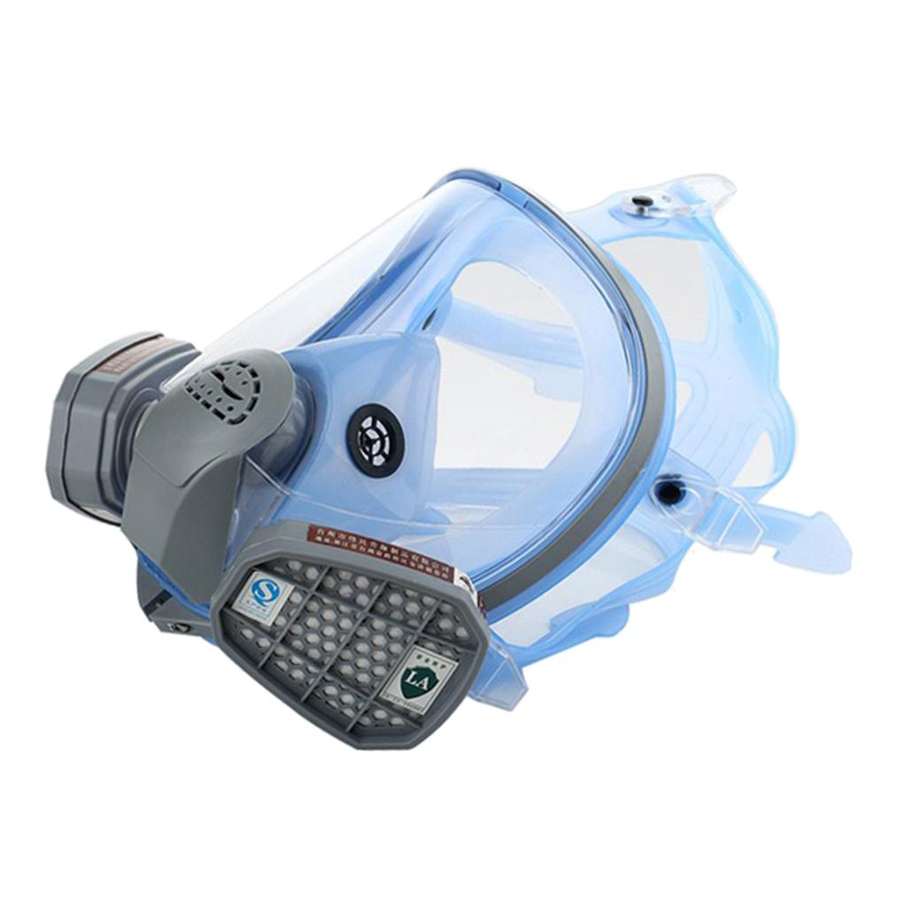 Full Face Smoke Gas Filter Anti-fog Protective Facepiece w/ Cartrige