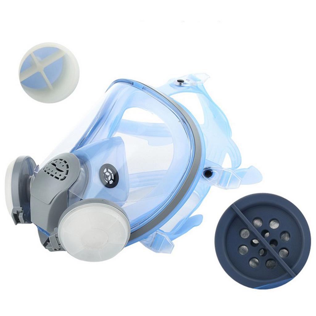 Full Face Smoke Gas Filter Anti-fog Protective Facepiece w/ Cartrige