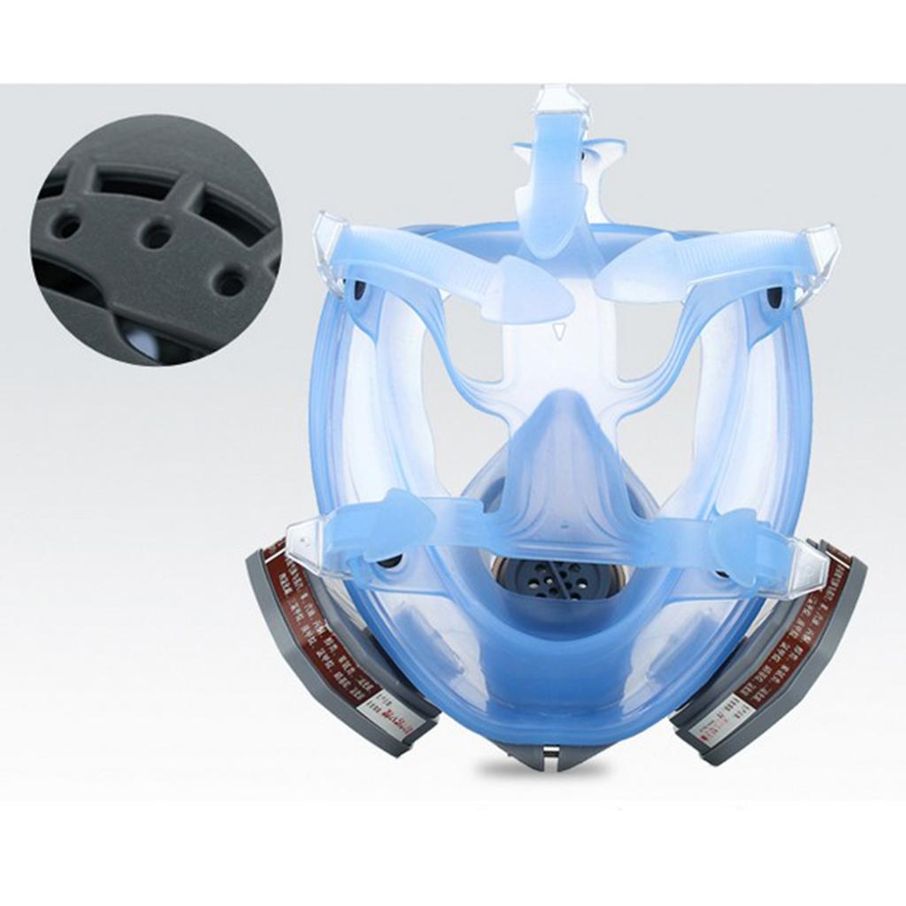 Full Face Smoke Gas Filter Anti-fog Protective Facepiece w/ Cartrige