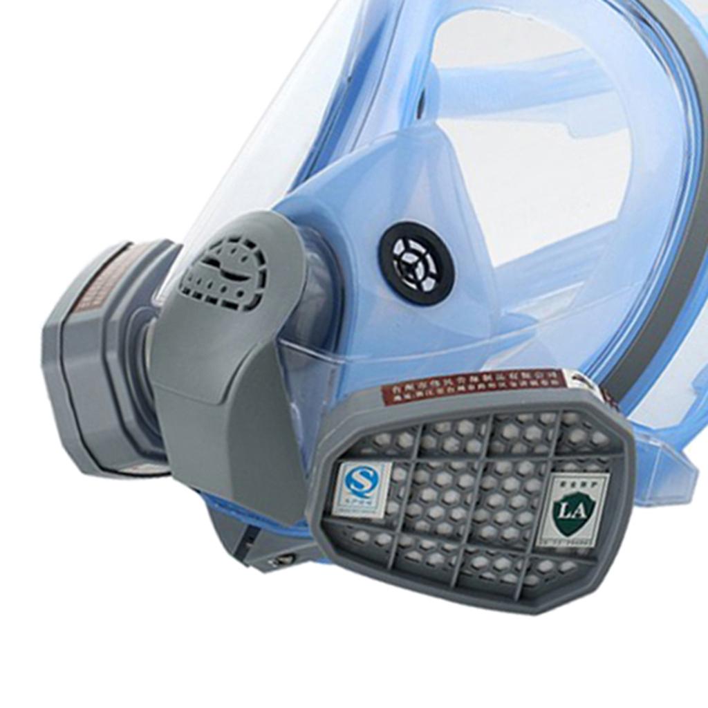 Full Face Smoke Gas Filter Anti-fog Protective Facepiece w/ Cartrige