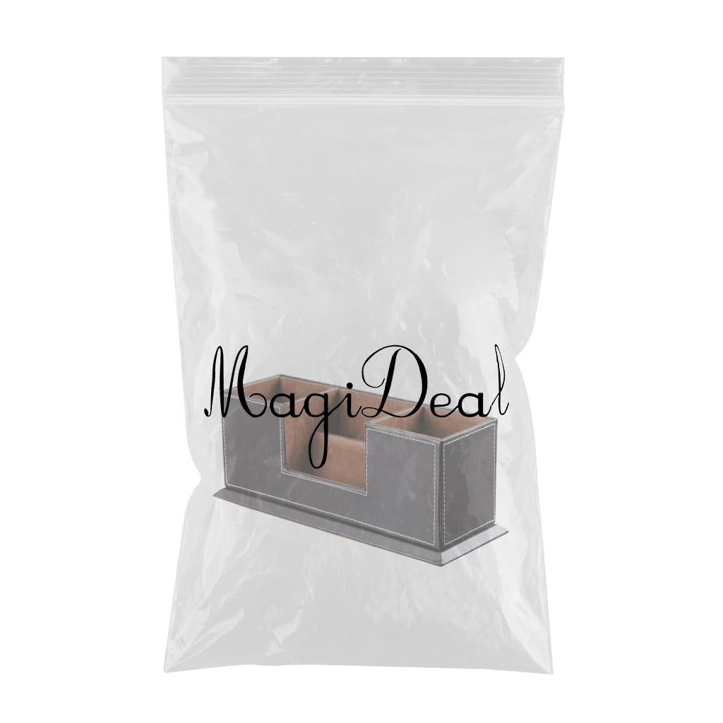 Multifunctional leather pen holder creative desk stationery storage box Coffee