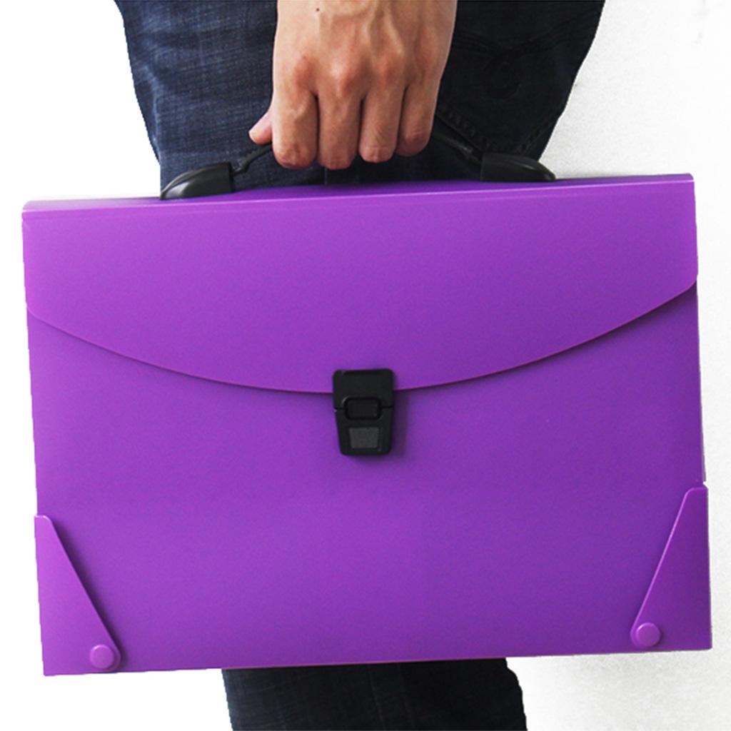 Expanding File Folder Document Storage Bag Filing Letter Organizer Purple