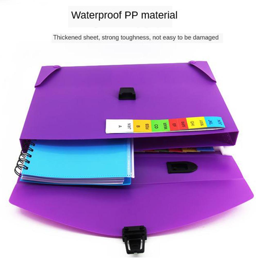 Expanding File Folder Document Storage Bag Filing Letter Organizer Purple