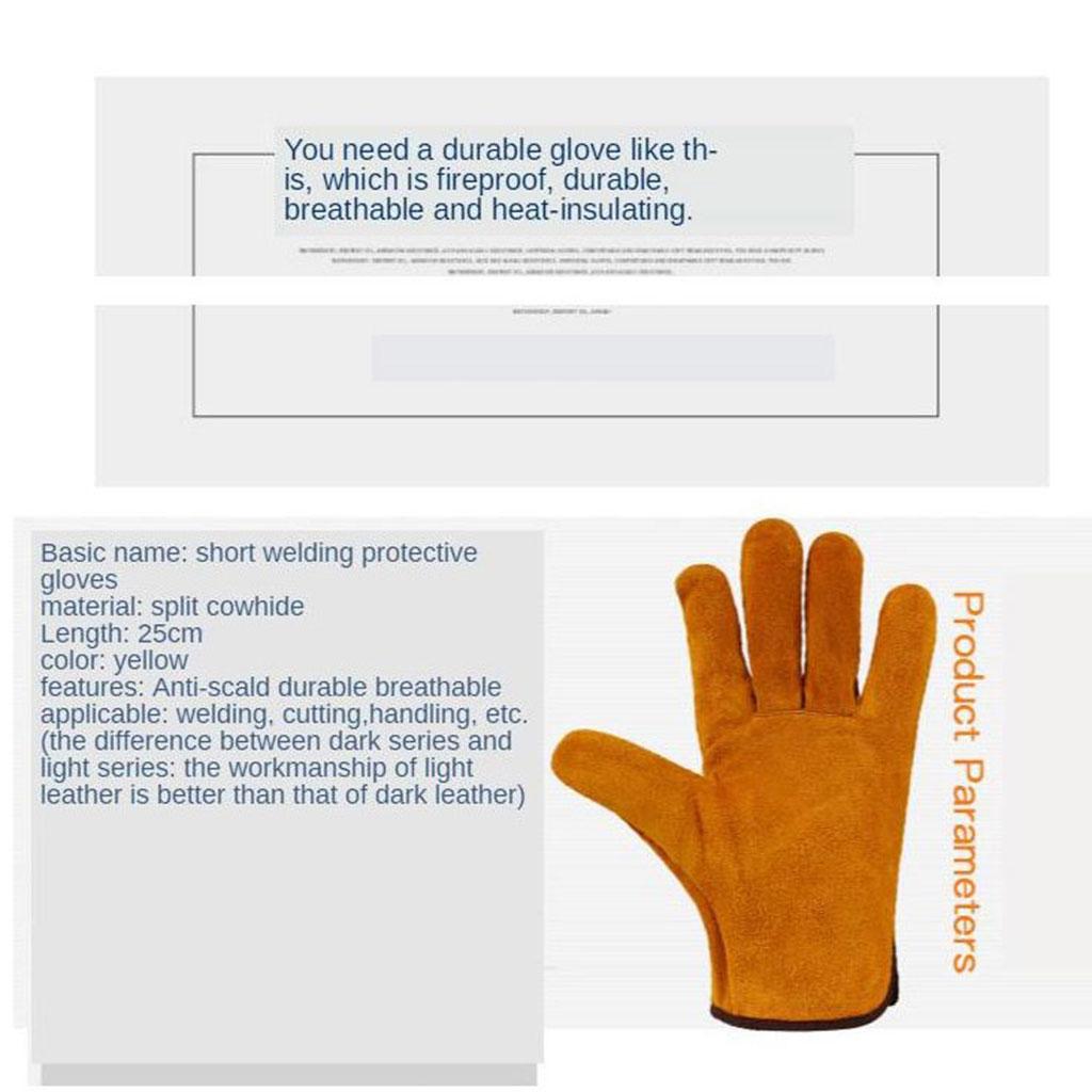 Heat Resistant Gloves Camp Leather BBQ Outdoor Work Hand Protection Gloves