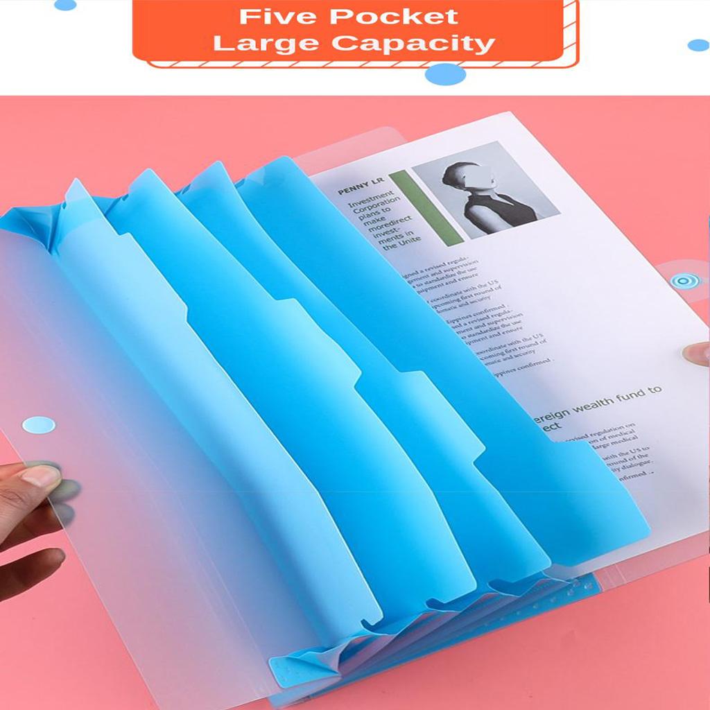 Expanding File Folder Accordion Document Filing Organizer Bag Blue