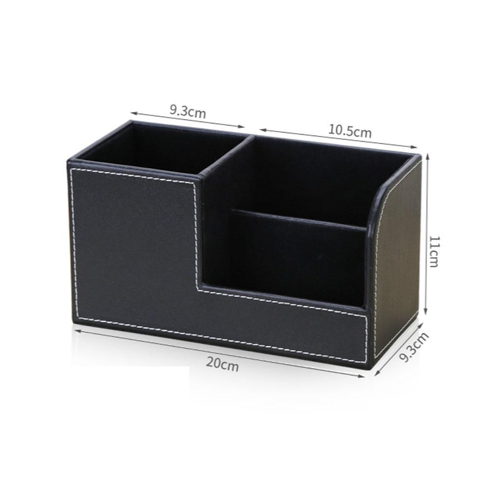Multi-purpose Desktop Pu Leather storage box Pencils Holder Light Blue