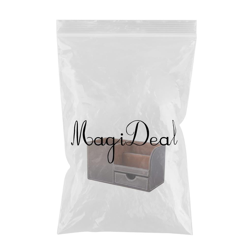 Multifunctional leather pen holder fashion desktop storage box Brown