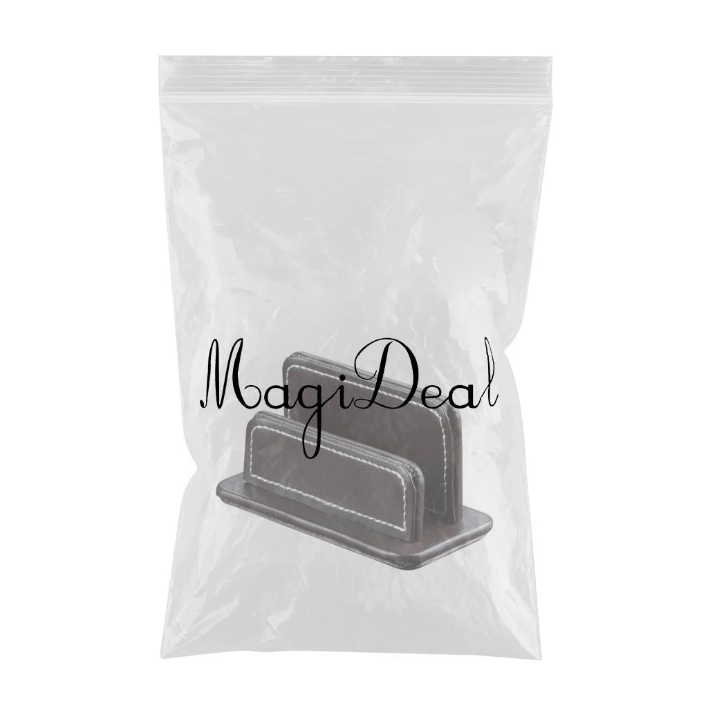 PU Leather Business Cards Holder Name Card Storage Office Desk Supply Coffee