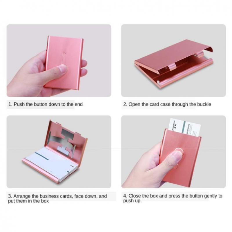 Business Card Holder Case Metal Pocket Card Holder Name Card Golden